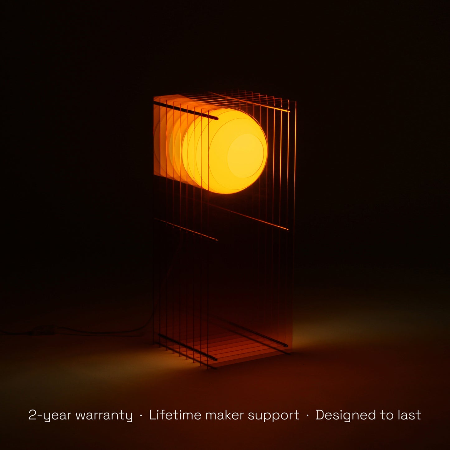 Lớp big rectangle in orange acrylic CE