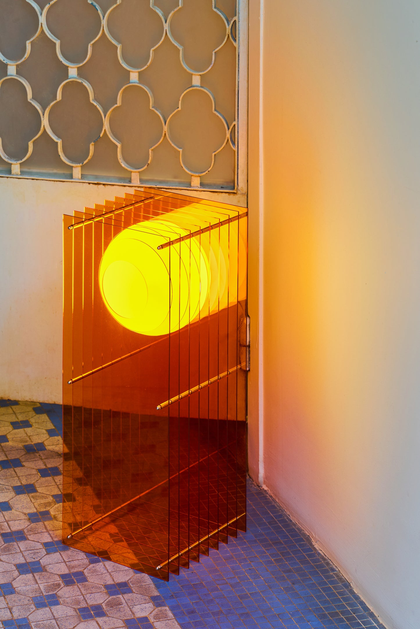 Lớp big rectangle in orange acrylic CE