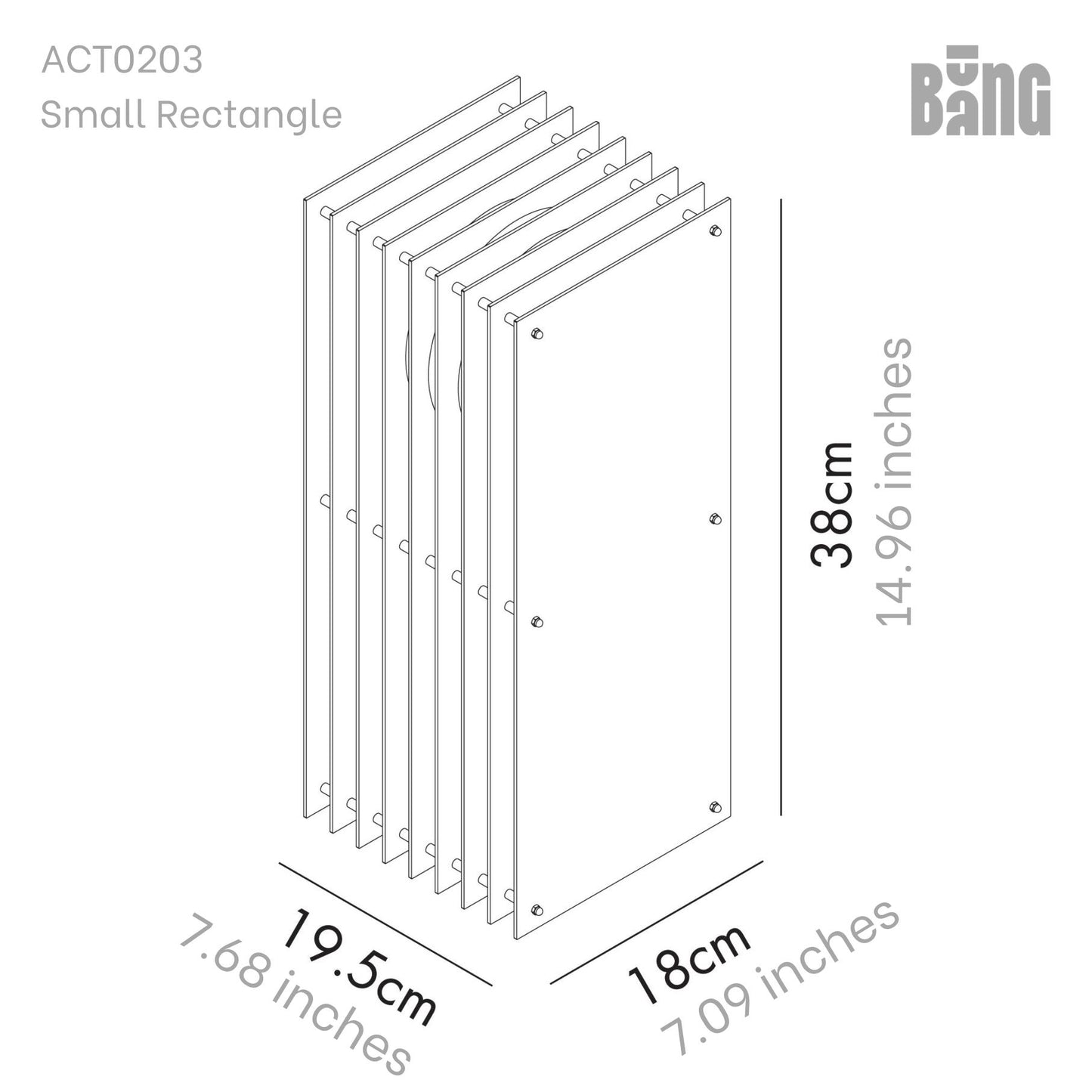 Lớp small rectangle in blue acrylic CE